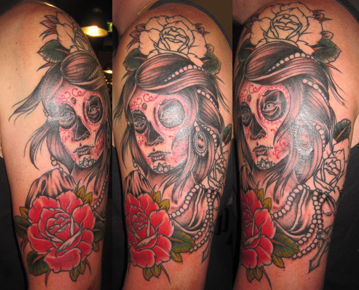 day of dead tattoos girly. pictures day of dead tattoos