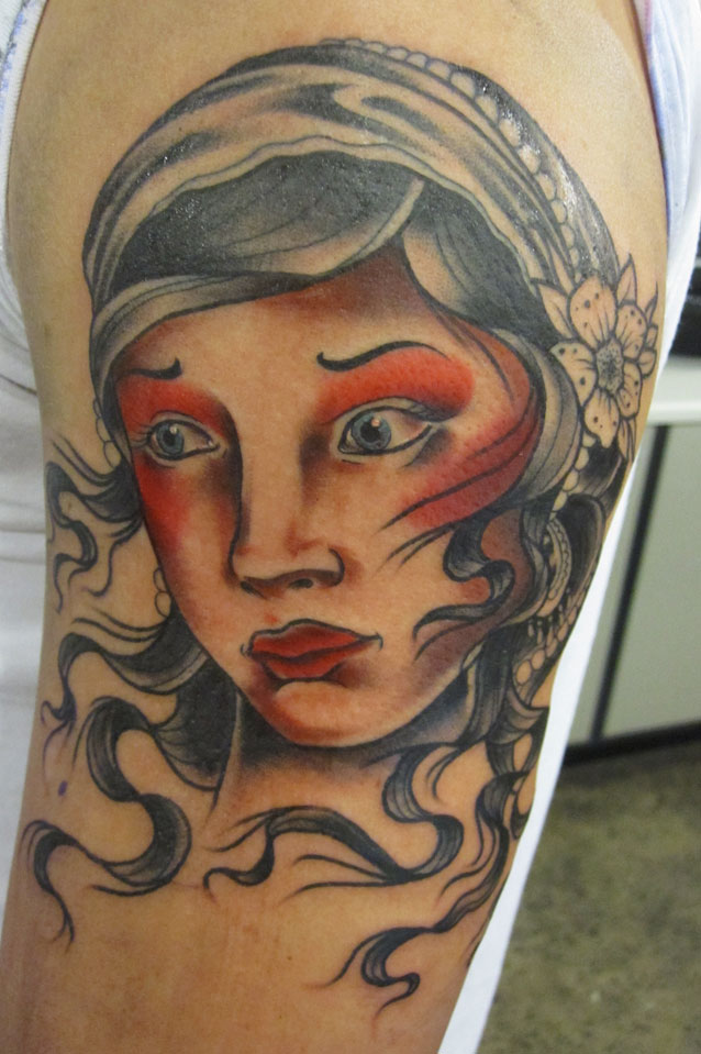 gypsy girl tattoo. A couple of in progress girls!