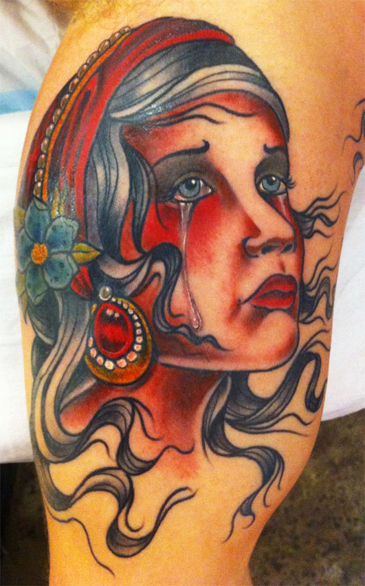 gypsy girl tattoo. Finished the gypsy girl I